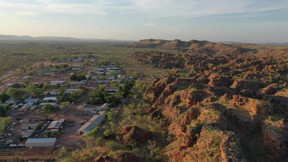 Mirima National Park, Kununrra, Western Australiaw 4K Aerial Drone