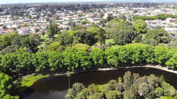 Aerial View of a Suburb Park