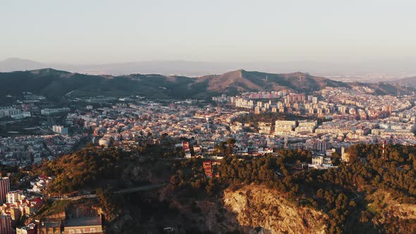 Panoramic Aerial View on Barcelona Above Turo De La Rovira