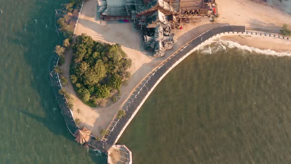 Aerial View of the Sanctuary of Truth in Pattaya, Thailand