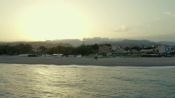 Aerial view of italian beach coast in summer