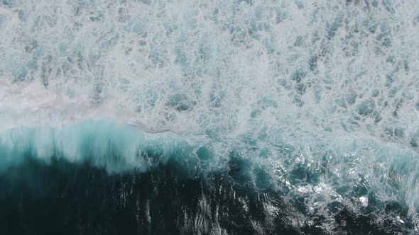 Ocean Surf Waves at High Tide in Indonesia Bali