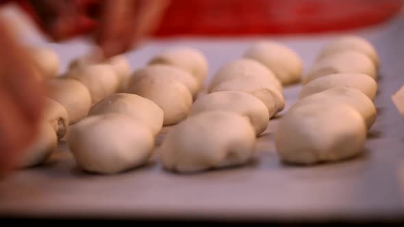 Laying out Dough to Rise - Bakery