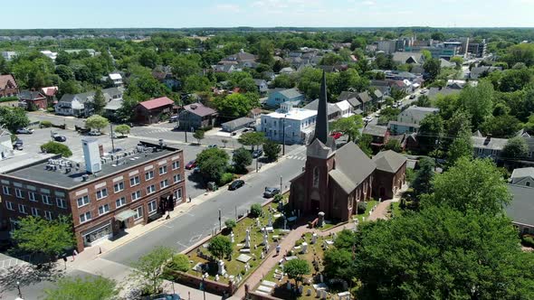 AERIAL Of Lewes Township, Delaware USA Including Church and CDB