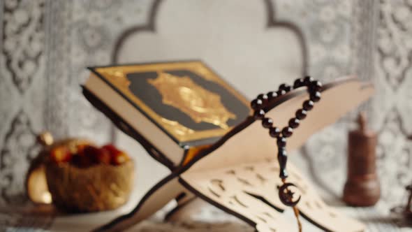 Quran Book Closeup Praying Islamic Religion