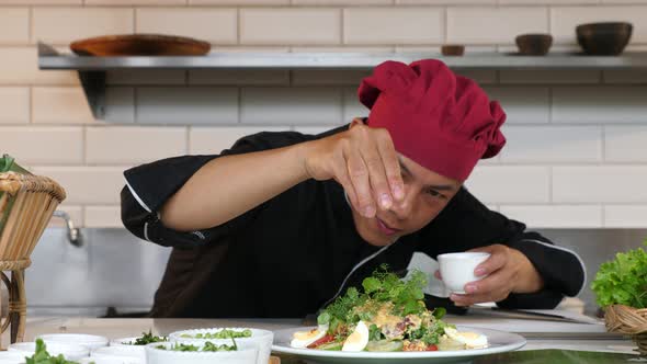 Chef Preparing Vegetable Salad