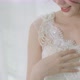Slow Motion Beautiful Young Asian Bride Fitting Wedding Dress Front Of The Mirror. Bridal concept. - VideoHive Item for Sale
