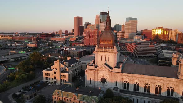 St Marys cathedral, church in minneapolis minnesota during golden hour
