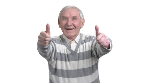 Old Man with Two Thumbs Up