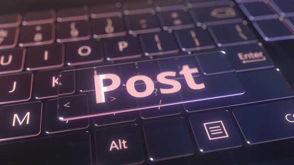 Futuristic Computer Keyboard and Transparent Post Key alt
