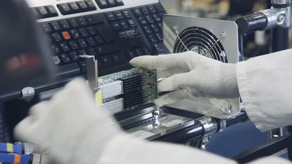 electronic equipment quality testing in a factory