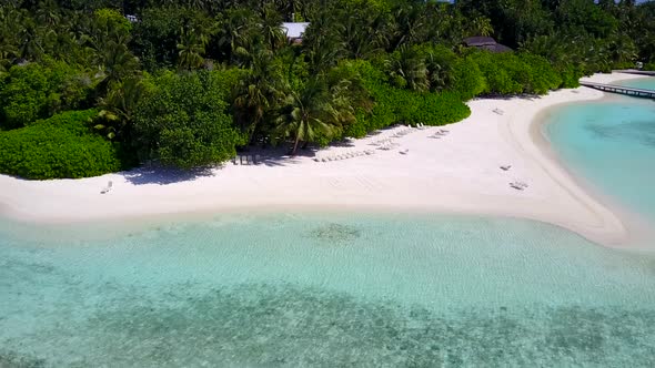 Drone aerial texture of coastline beach trip by water and sand background