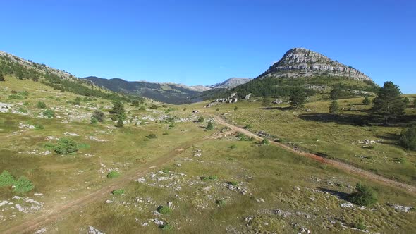 Aerial view of Dinara mountain, Croatia