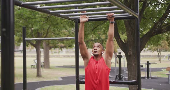 Front view man with prosthetic leg exercising