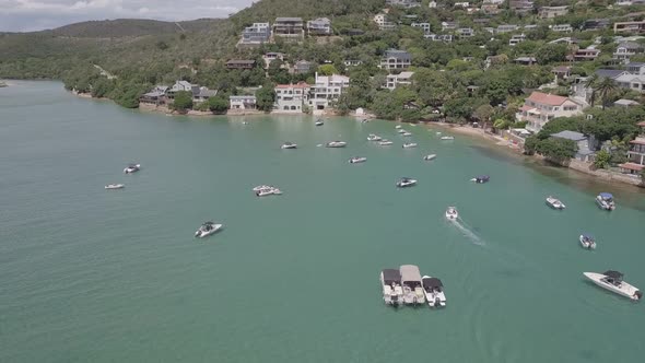 Aerial: Expensive waterfront homes near East Head Knysna, South Africa