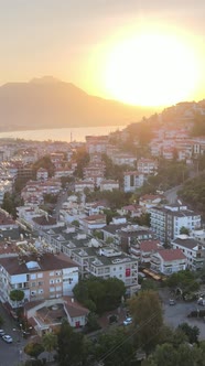 Vertical Video Alanya Turkey  a Resort Town on the Seashore