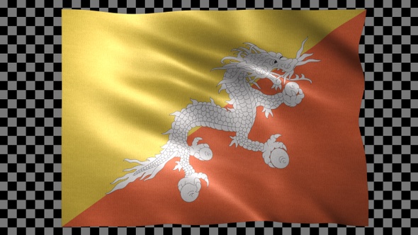 Bhutan waving flag looped