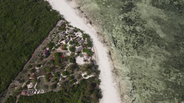 Low Tide in the Ocean Near the Coast of Zanzibar Tanzania Slow Motion