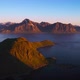 Aerial View on the Flakstadoya from Haukland beach and Mannen peak Lofoten Islands,Norway - VideoHive Item for Sale