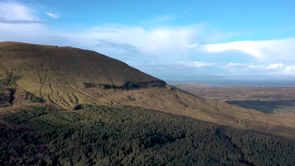 Flying Through the Benwiskin Mountains in County Sligo, Ireland