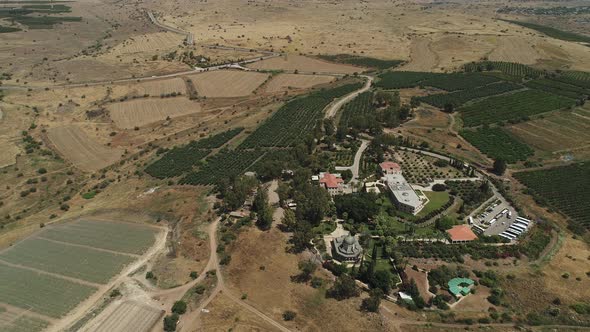 Aerial view of Mount of Beatitudes 