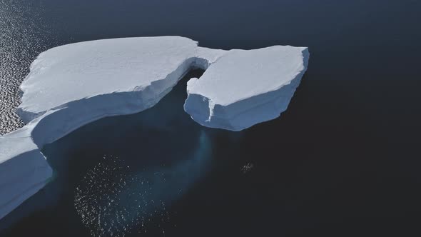 Tabular Iceberg Piece Antarctic Ocean Aerial View