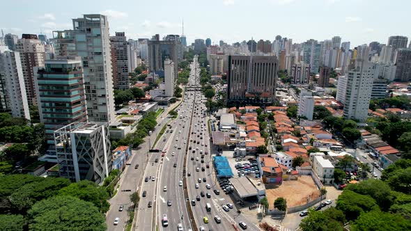 Cityscape of Sao Paulo Brazil. Stunning landscape of historic center of city