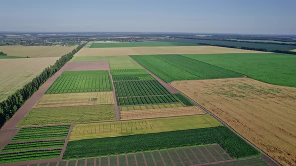 Aerial View of Countryside Landscape Farmland