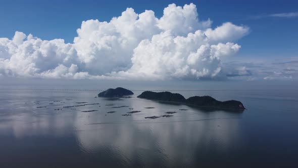 Aerial view Pulau Aman and Pulau Gedong