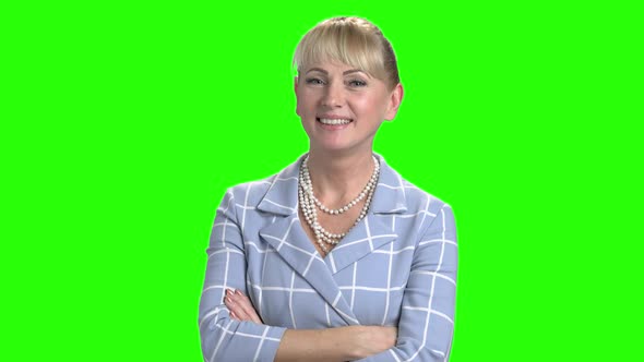 Elegant Business Woman on Green Screen.