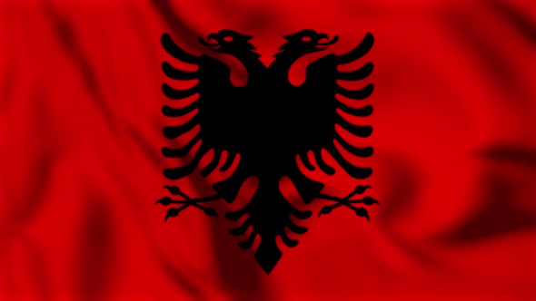 Albania Flag Animation Loop Background