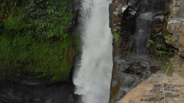 Aerial Shot of the Tegenungan Waterfall on the Bali Island, Ubud. Travel To Bali Concept