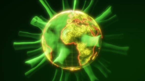 Earth With Virus Creative Concept
