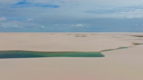 Drone Lifting And Revealing A Portion Of Lagoons, Paradise In Northeastern Brazil