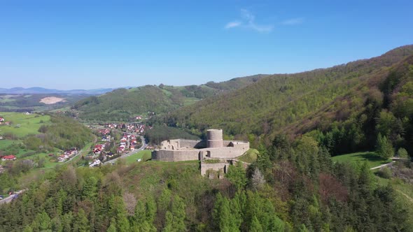 Ruins of medieval castle in Rytro, Poland