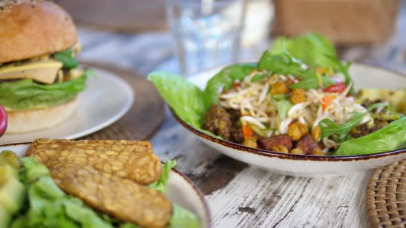 Side View of Healthy Vegan Lunch