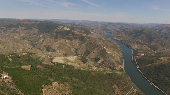 Douro Valley Hills Vineyards and River