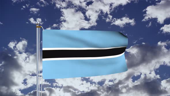 Botswana Flag Waving 4k