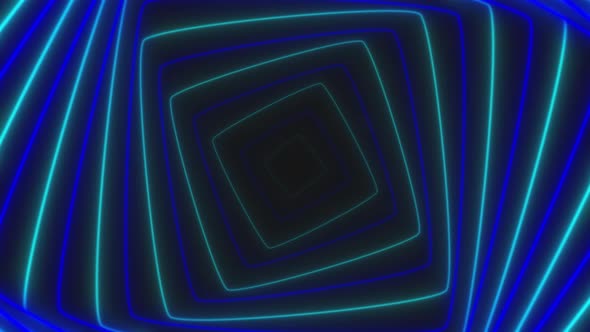 Neon Rounded Square Tunnel Loop Blue and Dark Blue alt