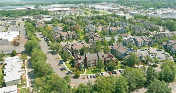 Aerial View Modern Apartment Complex on Area Urban Development in East Brunswick New Jersey US