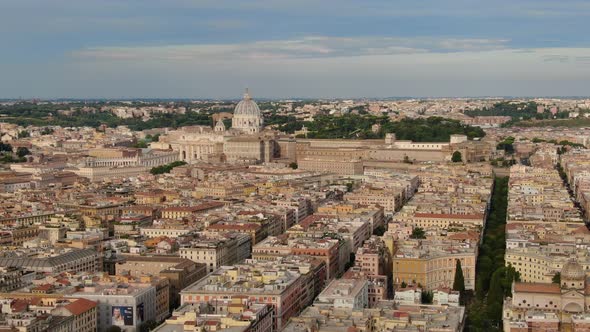 Aerial view of Vatican city located within Rome, Italy