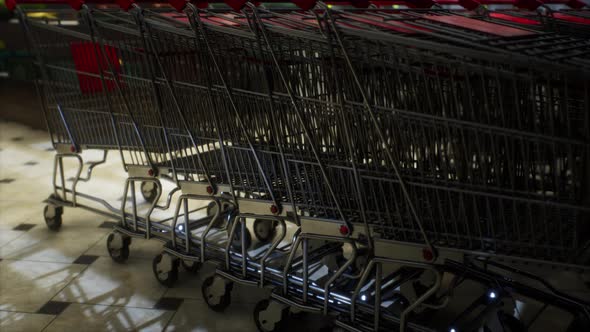 Empty Closed Supermarket Due Covid19 Coronavirus Epidemic