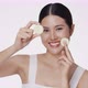 Cute female model clean fresh skin is holding sliced of cucumber. Expressive facial expressions. - VideoHive Item for Sale