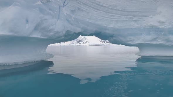 Iceberg Arch Antarctica Ocean Blue Water Glacier
