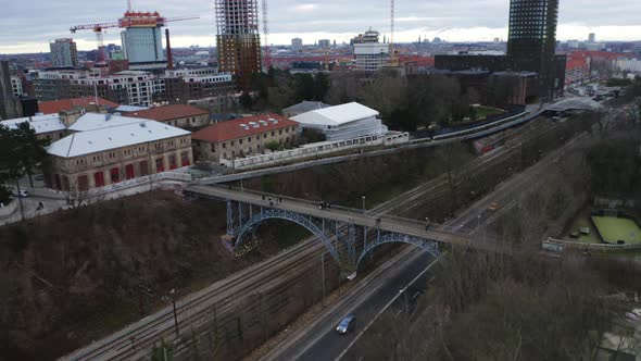 Drone Over Construction Site Of Vesterbro District