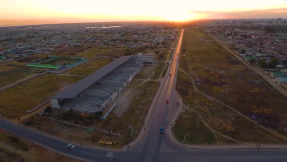 Zambian Road At Sunset