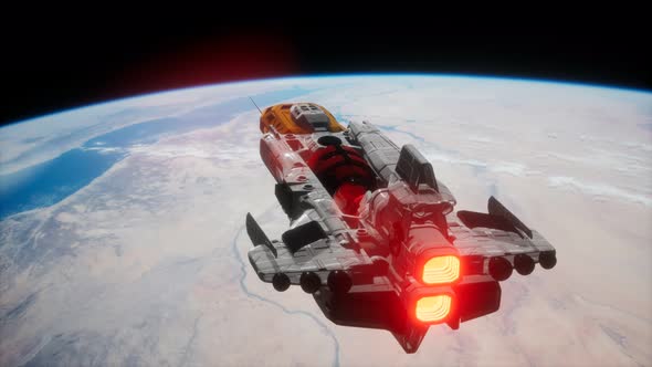 Big Spaceship on the Earth Orbit alt