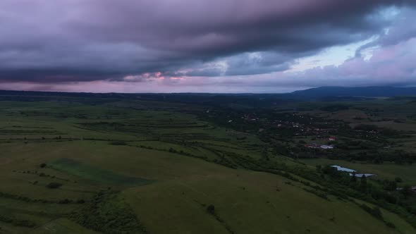Aerial View of Approaching Storm in the Outdoors. Flying in Bad Weather alt