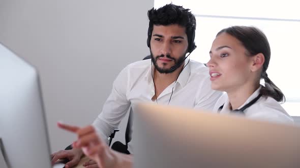 Call Center. Operators Working In Contact Center