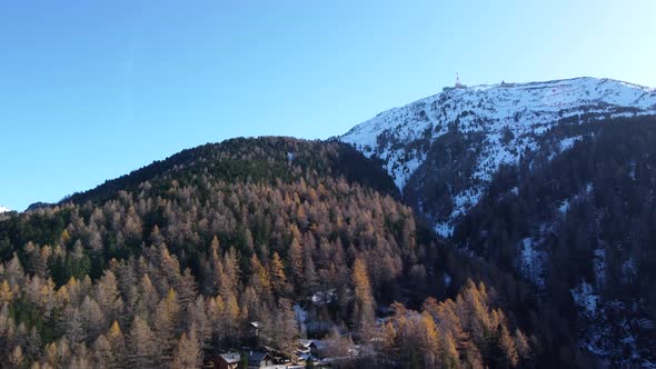 Scenic View Of Patscherkofel Mountain In Austria - aerial shot